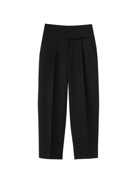 high-waist wool cropped trousers