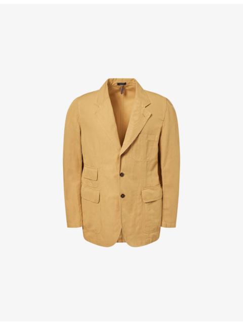 Drake's Clean Games Single-Breasted Cotton And Linen Blazer