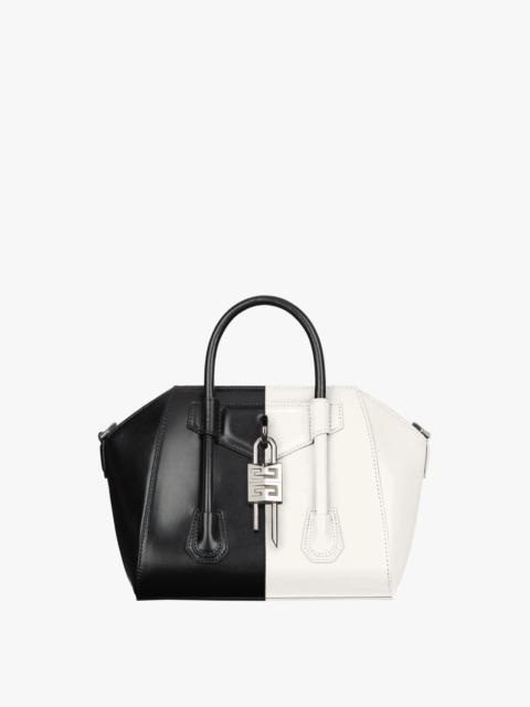Givenchy TWO-TONE MINI ANTIGONA LOCK BOX LEATHER BAG