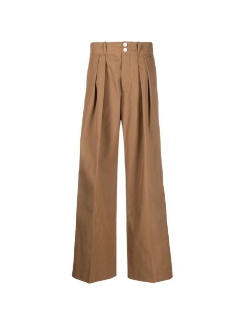 Plan C pleated high-waisted trousers