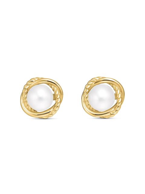 DAVID YURMAN Women's Crossover Infinity Pearl Stud Earrings in 18K Yellow Gold with Pearls, 10mm - Pearl