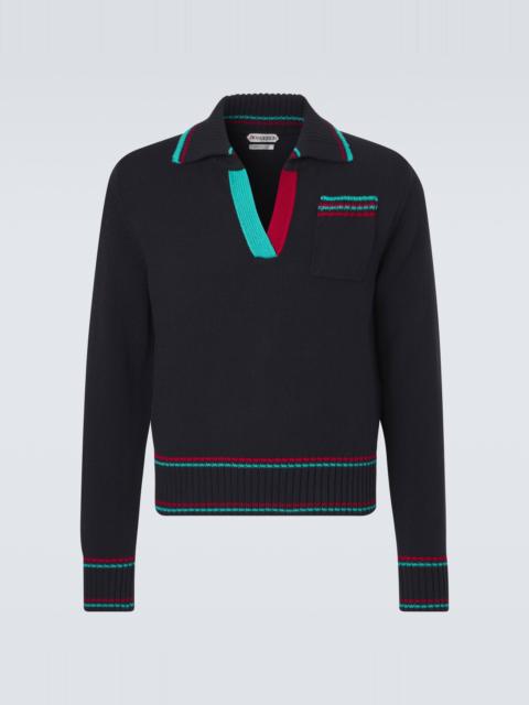 JW Anderson Cotton, cashmere, and wool polo sweater