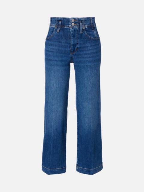FRAME Seamed cropped wide-leg jeans