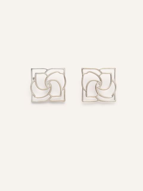 MAGDA BUTRYM Logo square earrings in silver