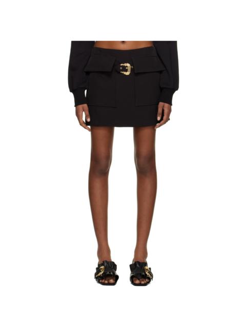 VERSACE JEANS COUTURE Black Baroque Buckle Miniskirt