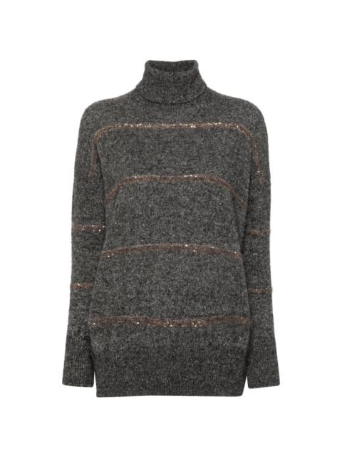 Brunello Cucinelli sequin-embellished knitted jumper