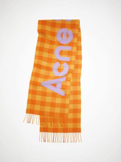 Check logo scarf - Orange/lilac purple