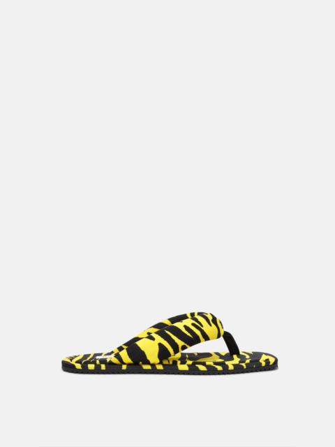 THE ATTICO ''INDIE'' BLACK AND YELLOW FLAT THONG