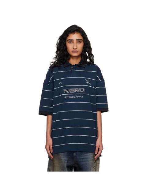 VETEMENTS Navy 'Nerd' Football Polo