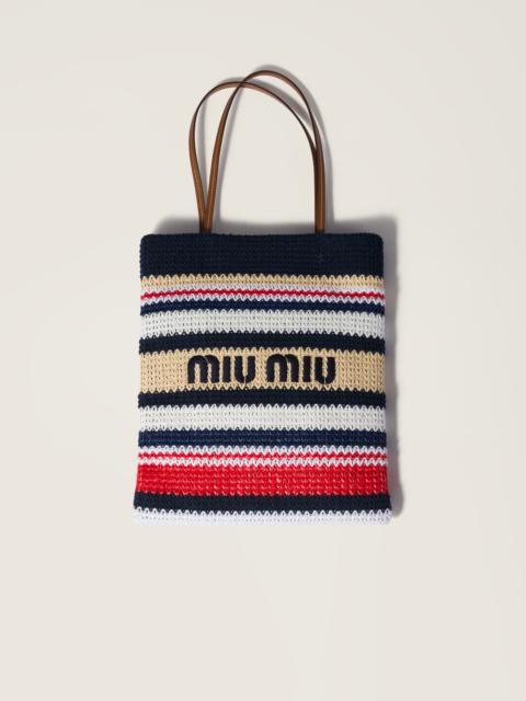 Miu Miu Raffia-effect woven tote bag