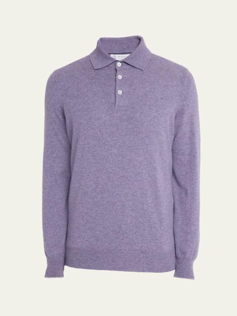 Brunello Cucinelli Men's Premium Cashmere Polo Sweater