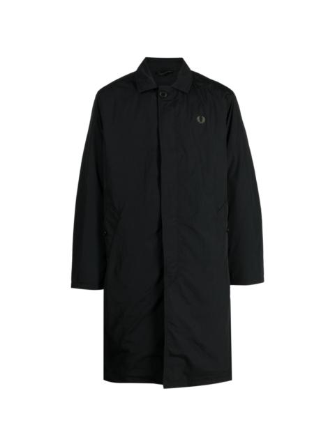 Fred Perry logo-embroidered button-down parka
