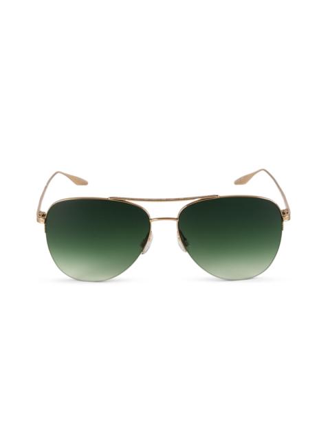 BARTON PERREIRA Men's Core Chevalier 57MM Aviator Sunglasses - Gold Olive