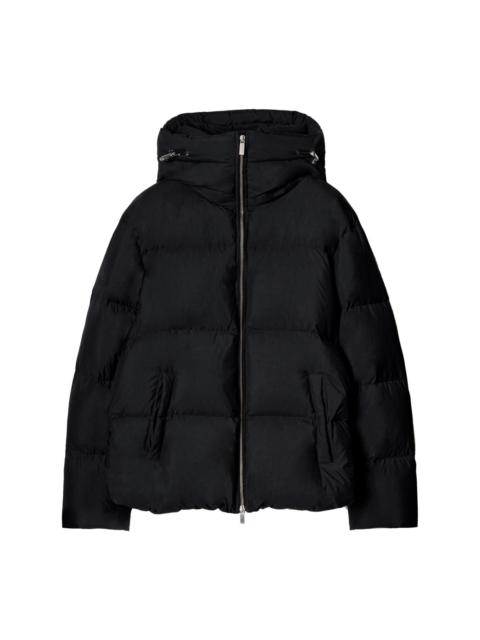 zip-fastening padded jacket