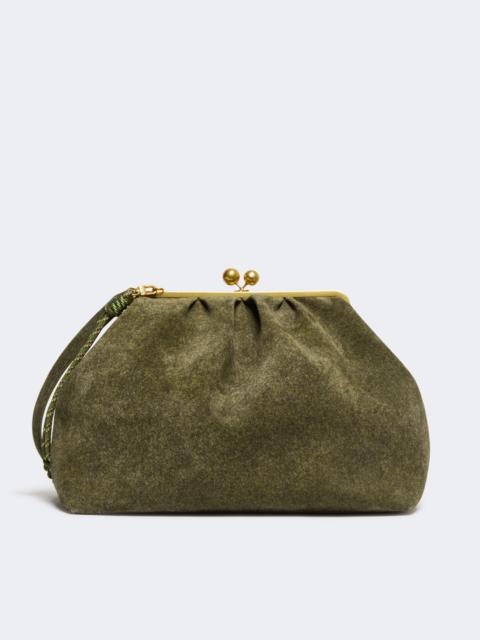 WEEKEND Max Mara UTILE XXL textured suede Pasticcino Bag - OLIVE GREEN