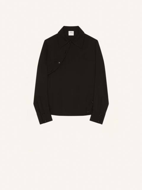 courrèges MIXED SILK FLUID STRAP SHIRT