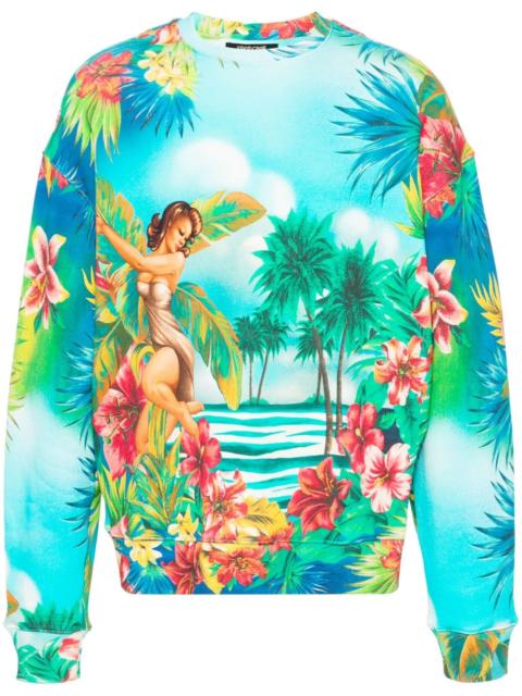 Roberto Cavalli floral-print cotton sweatshirt