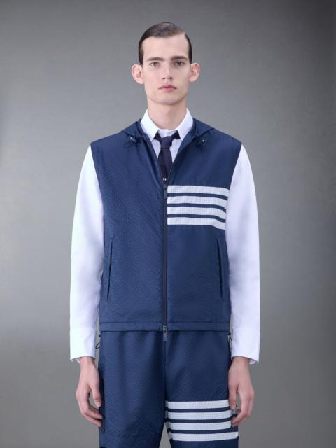 Thom Browne 4-Bar stripe ripstop hooded gilet