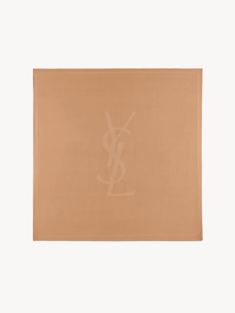 SAINT LAURENT CASSANDRE SQUARE SCARF IN SILK CHARMEUSE