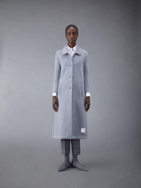Thom Browne Double Face Cotton Tech Round Collar Overcoat