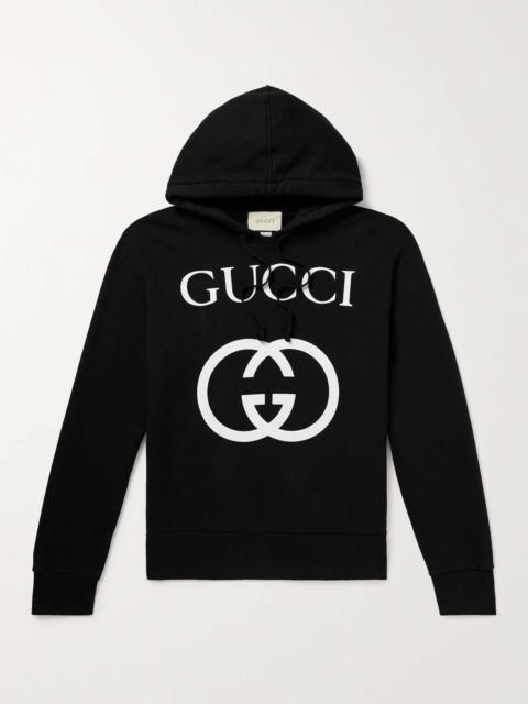 GUCCI Logo-Print Loopback Cotton-Jersey Hoodie