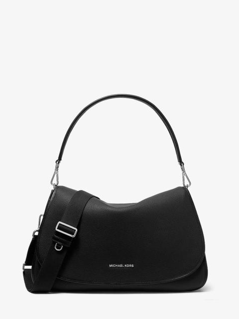 MICHAEL KORS Holmes Extra-Large Pebbled Leather Convertible Messenger Bag