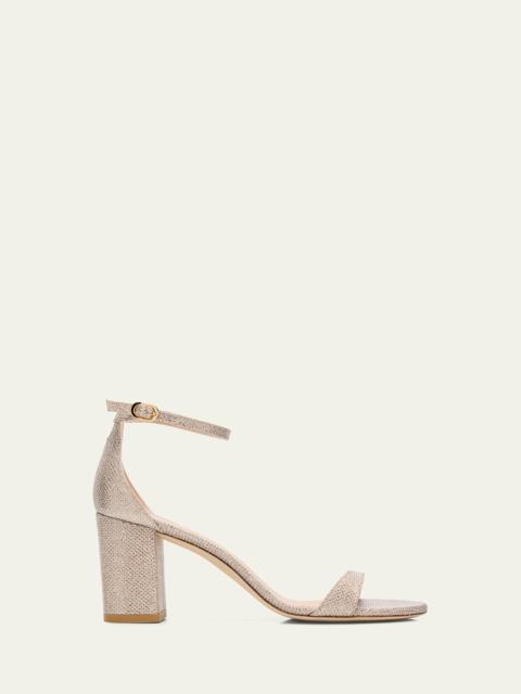 Stuart Weitzman Nudist 75mm Metallic Block Sandals