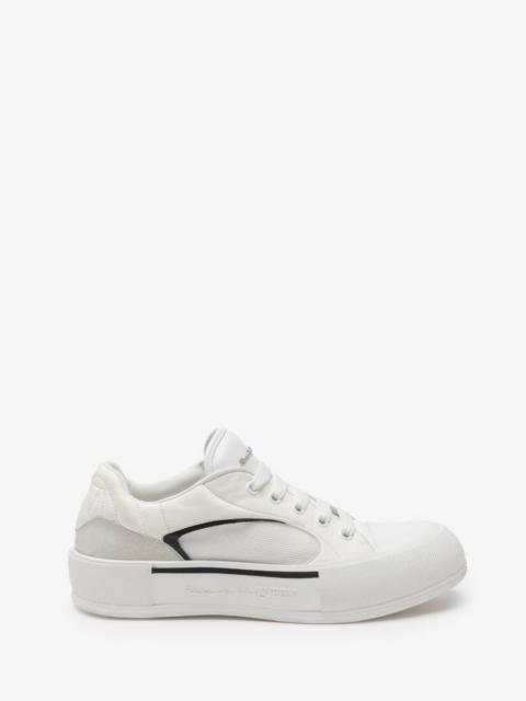 Alexander McQueen Men's Skate Deck Plimsoll in White/black