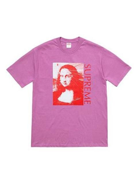 Supreme 대 SS18 Mona Lisa 티 빛 자주색 인쇄 짧은 소매 Unisex SUP-SS18-447