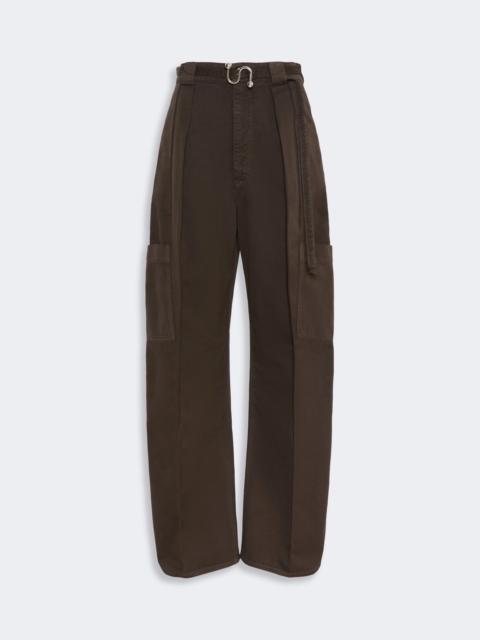 Sportmax SPIGOLA Oversized cotton cargo trousers - CHOCOLATE