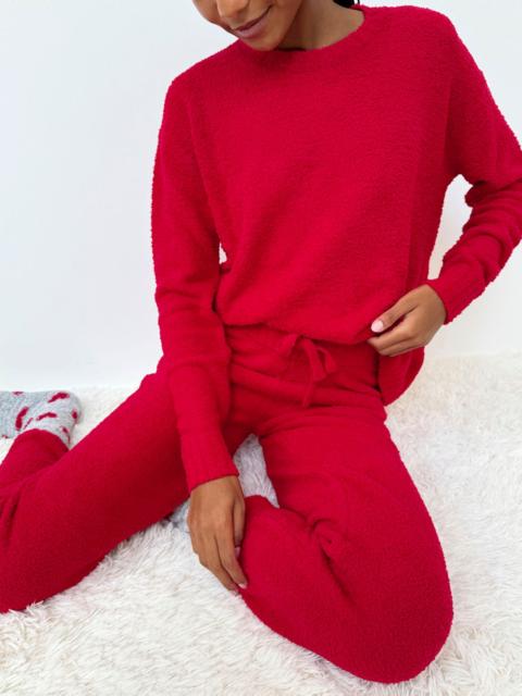 Splendid Red Fuzzy Sweater PJ Set