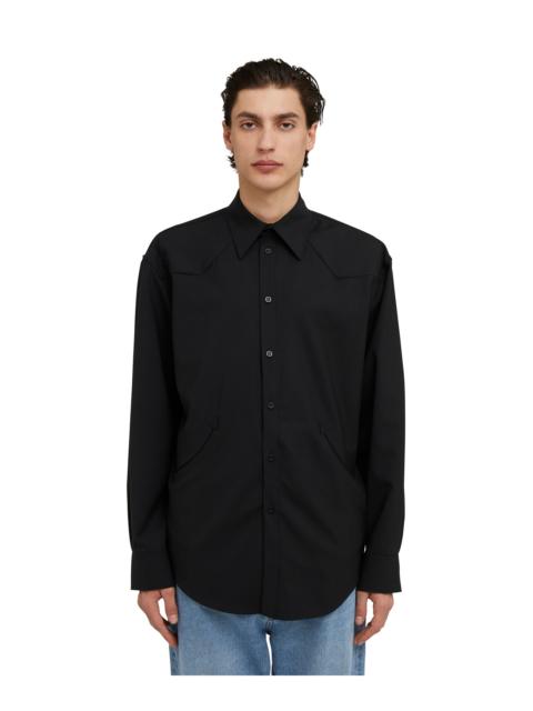 MSGM Solid color lightweight wool shirt with western details
