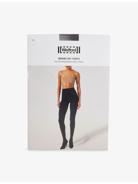 Wolford High-Rise Dot Wool-Blend Tights