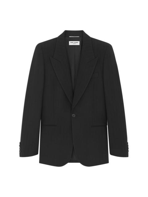 SAINT LAURENT Grain de Poudre wool single-breasted blazer