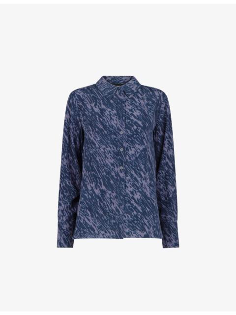 WHISTLES Abstract-Print Long-Sleeved Woven Shirt