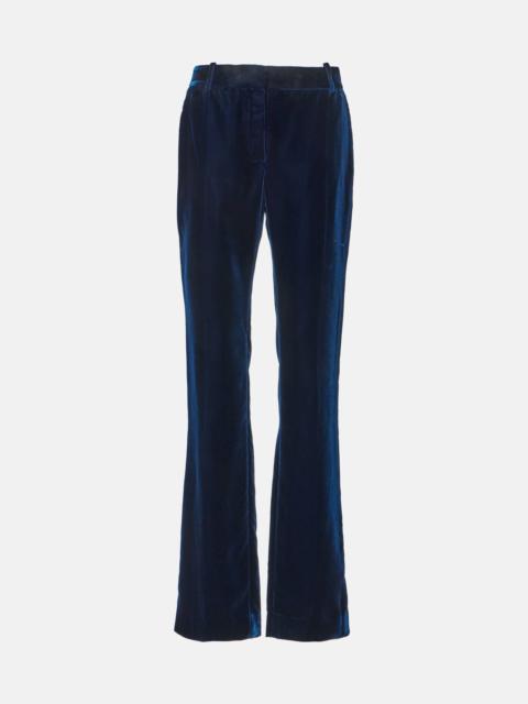 Fluid velvet straight pants