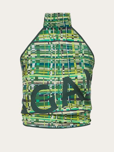 FERRAGAMO CHECK PRINT TOP
