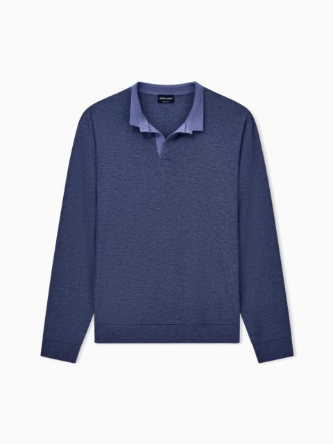 GIORGIO ARMANI POLO SHIRT REGULAR FIT IN COTTON SILK AND CASHMERE JERSEY