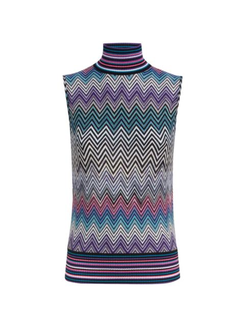 zigzag-woven knitted tank top