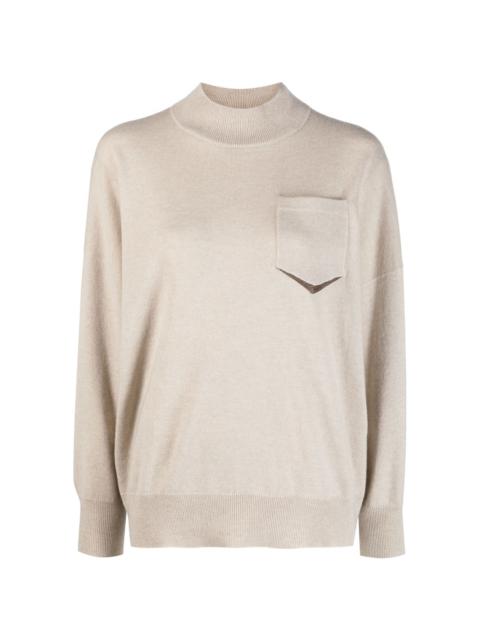 Monili-embellished cashmere sweater