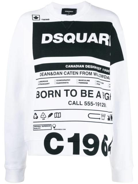 DSQUARED2 logo slogan print T-shirt
