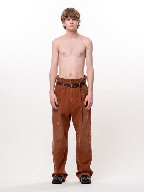 KAMIYA Repaired Corduroy V-Back Wide Pants