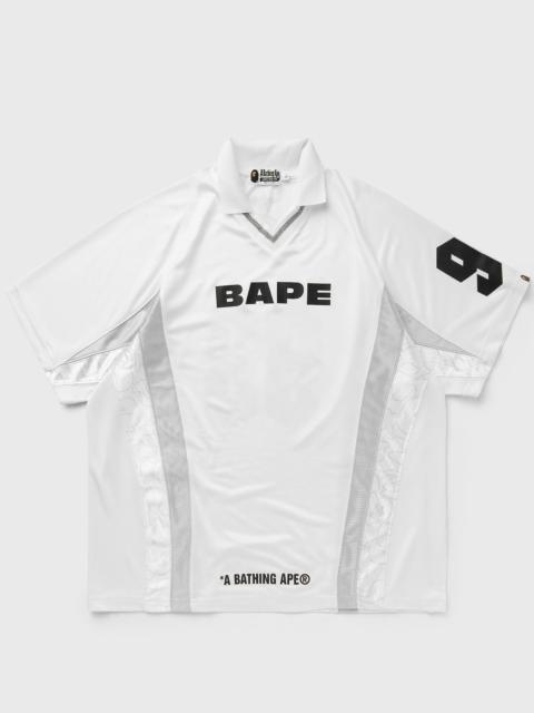 A BATHING APE® MULTI LOGO RELAXED FIT SOCCER JERSEY
