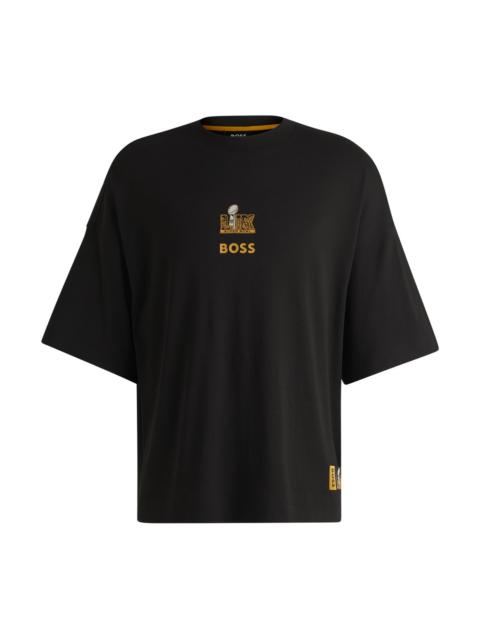 BOSS BOSS X NFL COTTON T-SHIRT WITH GOLD-TONE EMBROIDERY