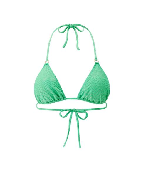 MELISSA ODABASH KEY WEST ZIGZAG GREEN BIKINI TOP