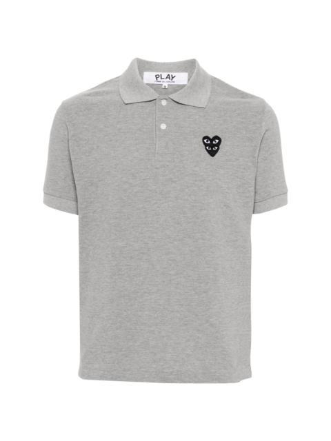 heart-patch cotton polo shirt