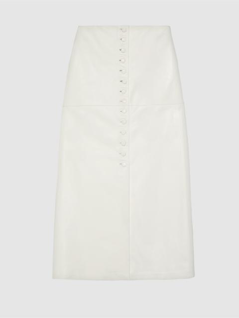 LIBEROWE LEATHER MAHA MIDI SKIRT IN WHITE