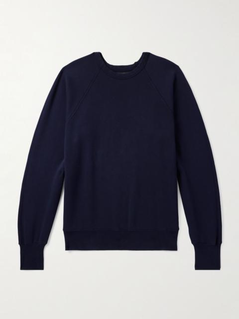 LES TIEN Cotton-Jersey Sweatshirt Navy