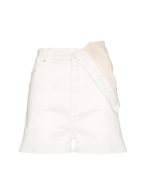 Y/Project Classic asymmetric denim shorts
