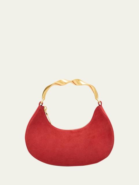 SIMKHAI Nixi Suede Twist Top-Handle Bag
